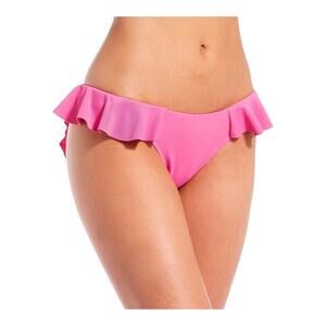 Gianni Bini x Jess Southern NWT Ribbed Ruffle Hipster Pink Bikini Bottom Large